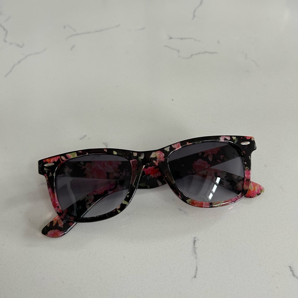 cute floral print sunglasses with matching case